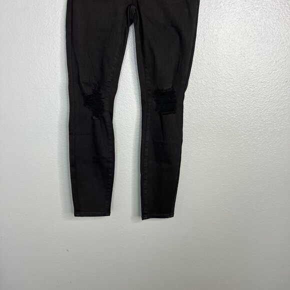 NWT New York & Co Curvy‎ Sculpting Stretch Skinny Jeans Black Distressed Size 0 - Picture 5 of 10